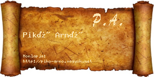 Pikó Arnó névjegykártya